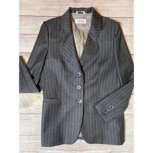 “Sartoria Italiana” Women’s Pinstripe Blazer Suit Jacket IT Size 44 ≠ US 10